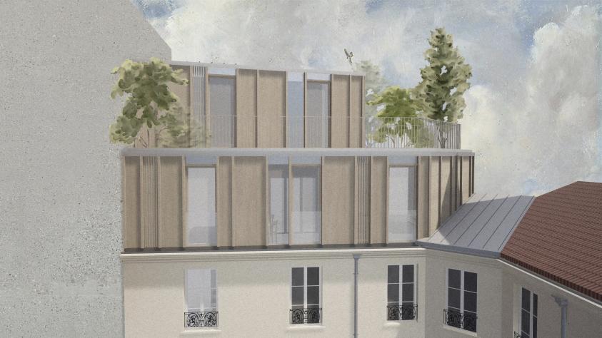 projet de surélévation d'un appartement parisien