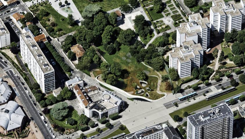 Parc des coteaux sur la future gare de Vitry-sur-Seine