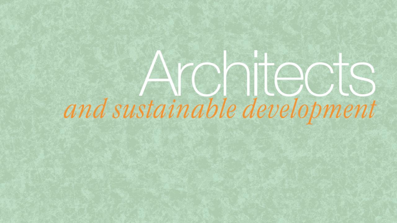 Couverture - Architects and sustainable development Couverture - Architects and sustainable development