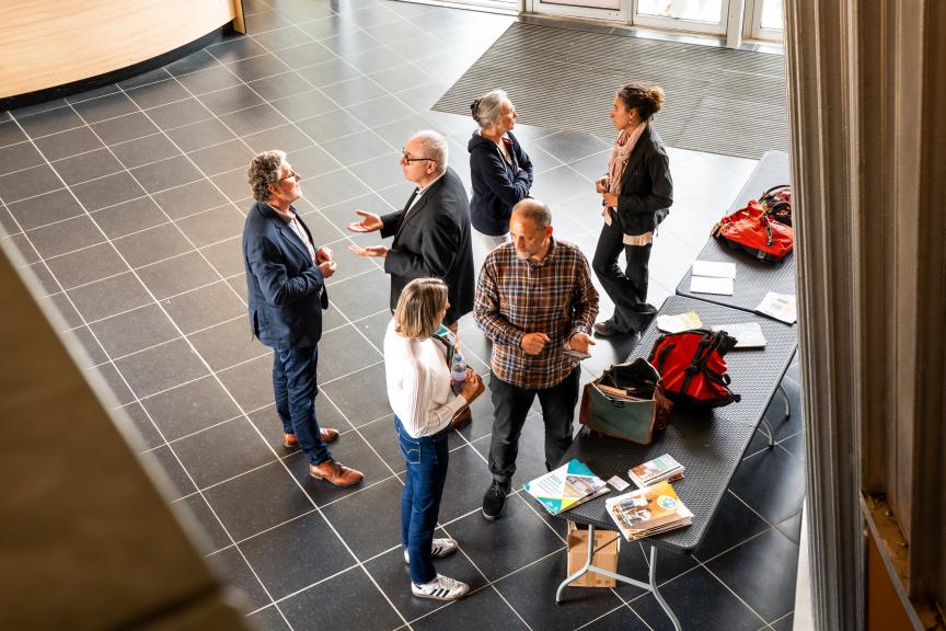 Vue des participants à la pause.